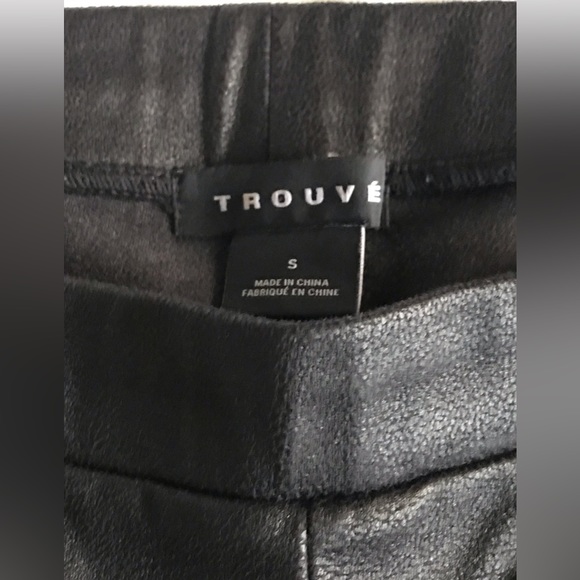 TROUVE , size S , leather like fabric  , woman’s pants , long leg , black color - Picture 4 of 16